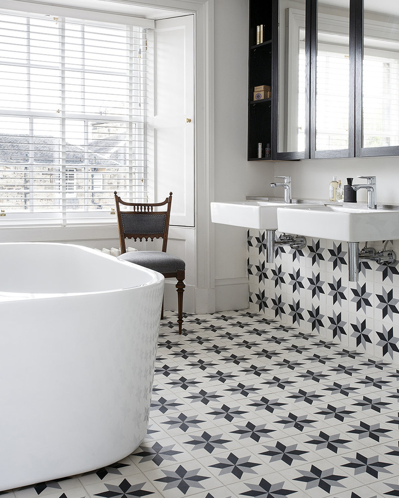 deco carreaux ciment salle de bain sol