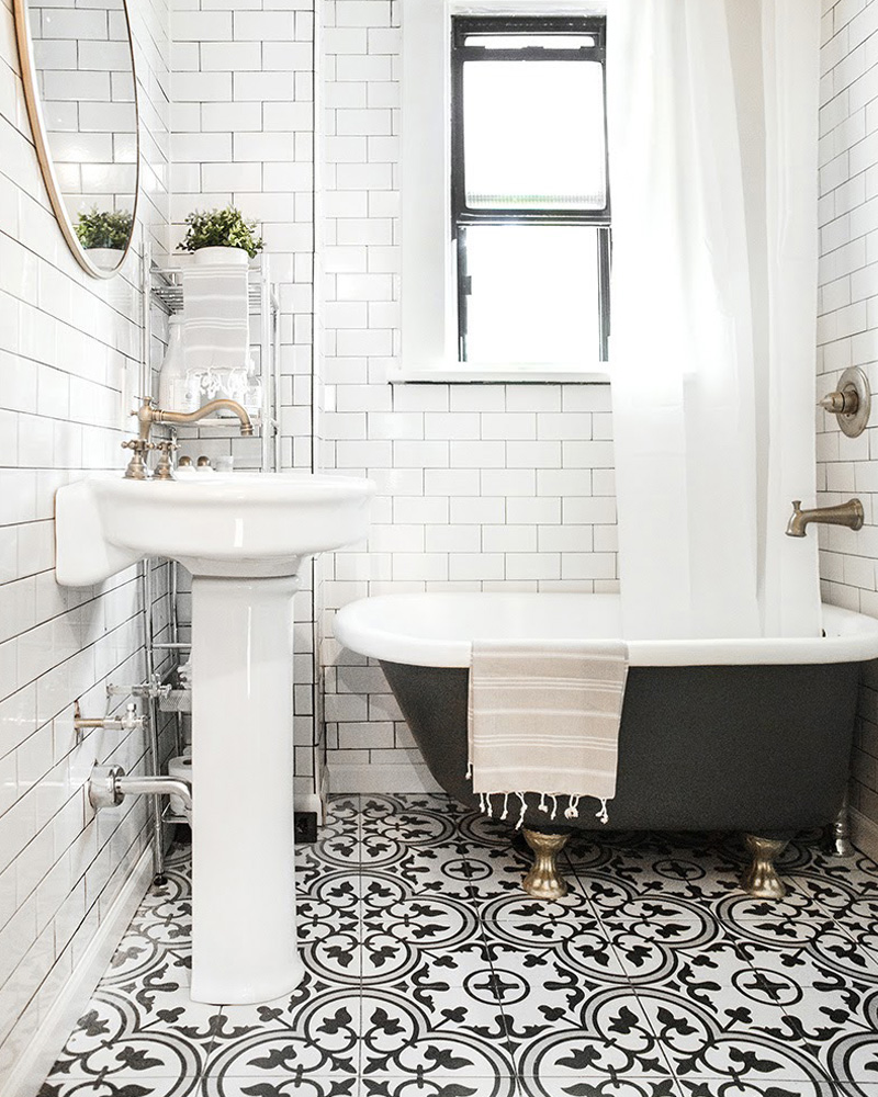 deco carreaux ciment salle de bain sol