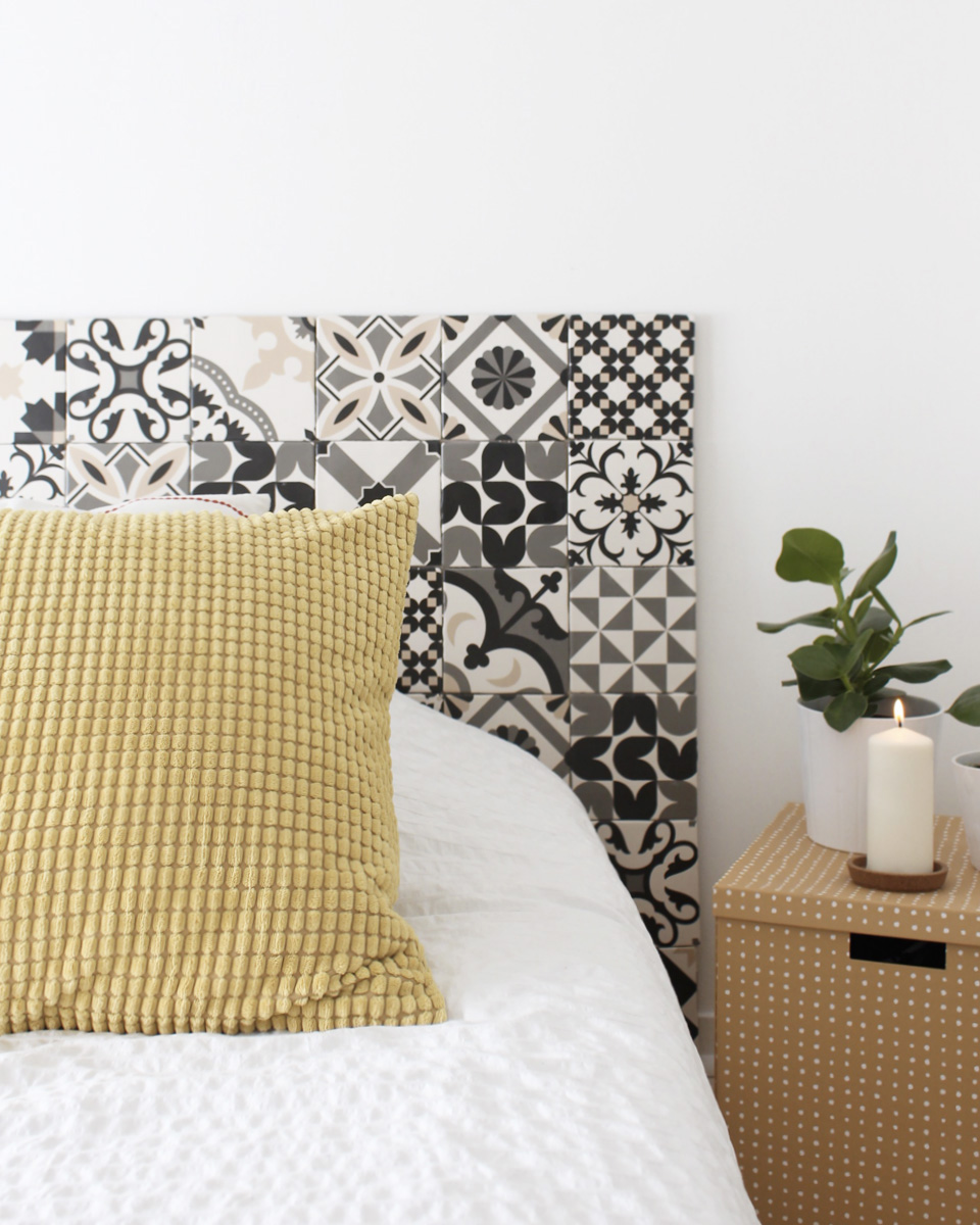 carreaux de ciment diy tete de lit