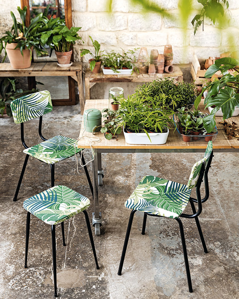 diy chaise tropicale jardin