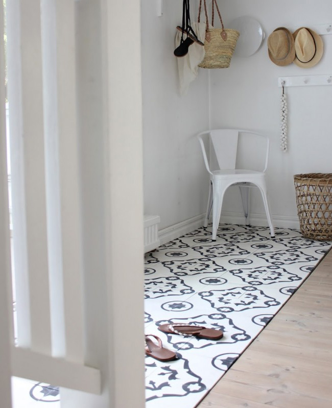 entrée carreaux de ciment tapis