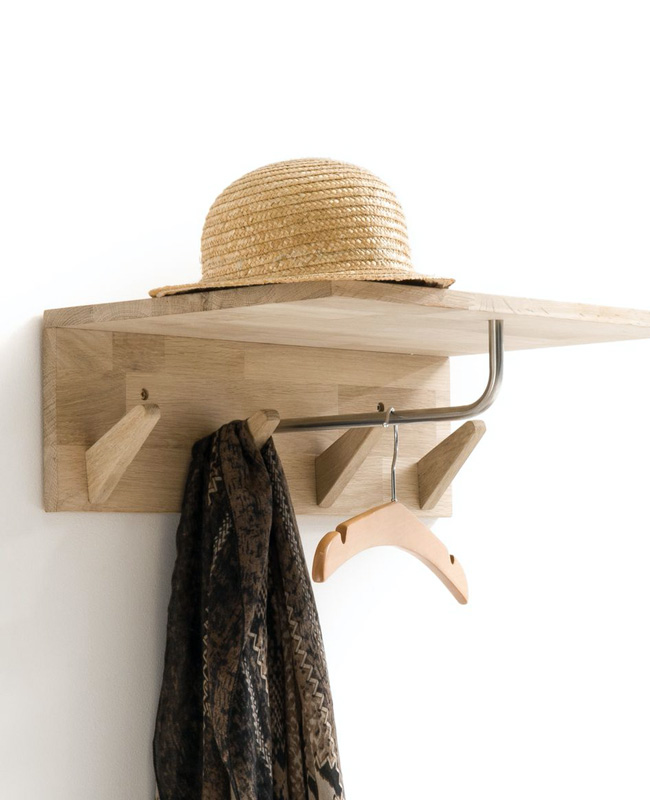 etagere porte manteau patere bois