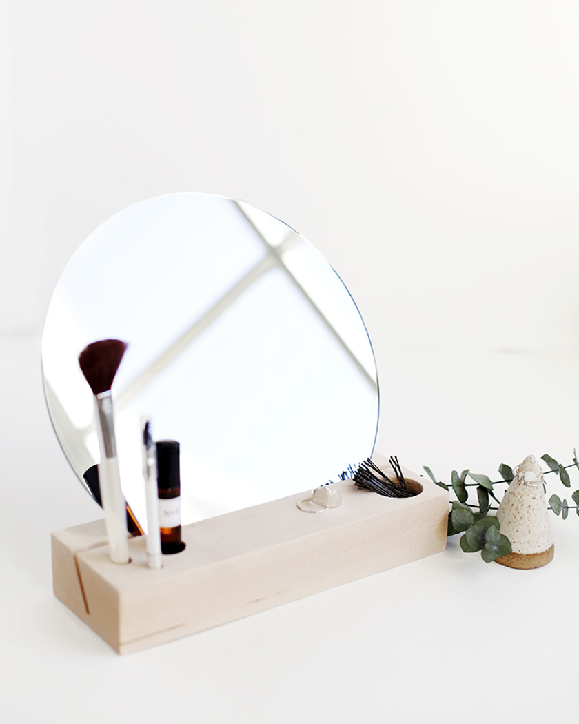 rangement maquillage diy bois miroir