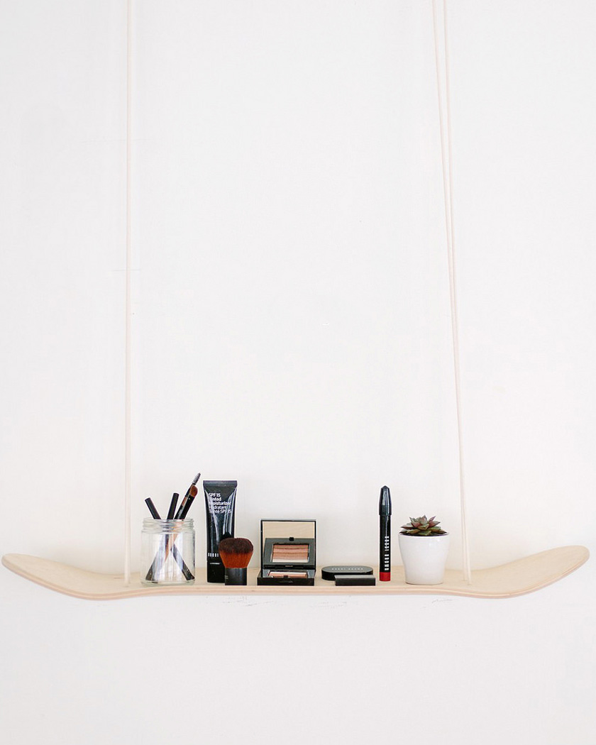 rangement maquillage diy étagère skate